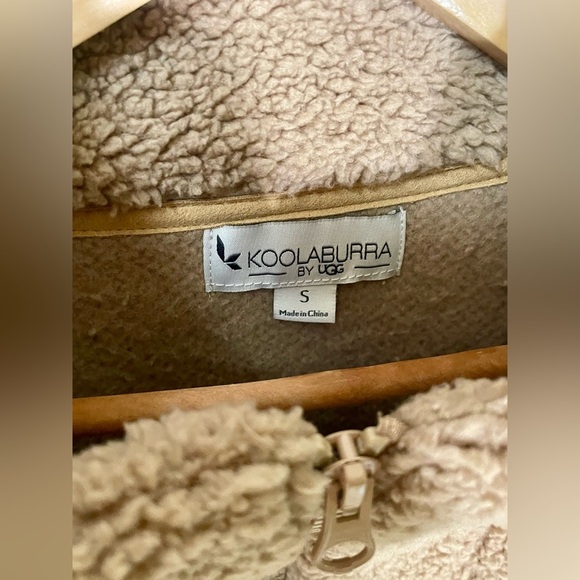 Koolaburra by UGG Pullover Size Small Sherpa Fleece Brushed Back Tan Quarter Zip - Picture 4 of 12